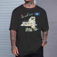 ニューヨーク州地図 観光地 都市 旗 Tシャツ 彼への贈り物