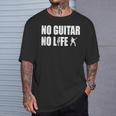 ノーギターノーライフ ギター好き ギター エレキギター ポップ音楽 ロック音楽 軽音部 バンド Tシャツ 彼への贈り物