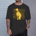 バステット 古代エジプト 猫 神 ヒエログリフ グラフィックアート 恋人 Tシャツ 彼への贈り物
