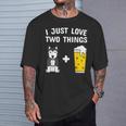 ビールシベリアン・ハスキー犬 Tシャツ 彼への贈り物