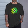 ブラジルの旗が付いたブラジルのバレーボール Tシャツ 彼への贈り物