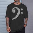 ベースト音記号ヴィンテージグレー ベースシスト低音プレーヤー 長袖tシャツ Tシャツ 彼への贈り物