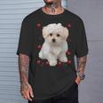 マルチーズ 犬 オーナー ラバー デザイン 子犬 ハート デザイン Tシャツ 彼への贈り物