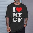 ユーズド加工 I Heart My Girlfriend アパレル I Love My Gf Tシャツ 彼への贈り物