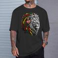 ラスタレゲエミュージックヘッドフォンジャマイカンルーツプライドライオン Tシャツ 彼への贈り物