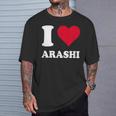 レッドハート I Love Arashi Tシャツ 彼への贈り物