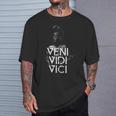 ローマ兵士 ヘルメット ガレア・ヴェニ・ヴィディ・ヴィチ 古代ローマ Tシャツ 彼への贈り物