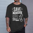 地球を救おう 自転車に乗ろう Tシャツ 彼への贈り物