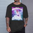 宇宙パグ 雲の上のレインボーユニコーン Tシャツ 彼への贈り物