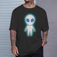 宇宙人 エイリアン『セルフィー』グレイ【ゆるフレンズ】かわいい キャラクター 面白い 長袖tシャツ Tシャツ 彼への贈り物