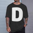 文字d 大文字 アルファベット モノグラム イニシャル Tシャツ 彼への贈り物