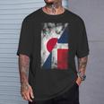 日本ドミニカ共和国の国旗 日本のドミニカ共和国 Tシャツ 彼への贈り物