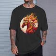燃える 動物 馬 動物 クール 馬 火 炎 Tシャツ 彼への贈り物
