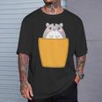 胸ポケットにハムスター 長袖tシャツ Tシャツ 彼への贈り物