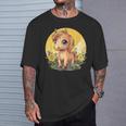 花畑に大きな目を持つかわいいポニー Tシャツ 彼への贈り物
