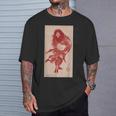 葛飾北斎 「朱描き鍾馗・朱鍾馗・赤鍾馗」 Tシャツ 彼への贈り物