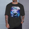 銀河 イルカ 宇宙 地球 海 Tシャツ 彼への贈り物