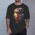 面白いオウムロボット動物愛好家サイボーグオウムロボット Robot Parrot Lover Cyborg Ai Tシャツ 彼への贈り物