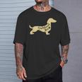 面白いダックスフント犬のデザイン ペット愛好家の足 Tシャツ 彼への贈り物