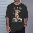 面白いチーターアニマル。チーターが大好きな女の子だけ。 Tシャツ 彼への贈り物