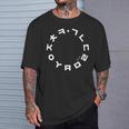 韓国ハングルアルファベットサークルパターンアート Tシャツ 彼への贈り物