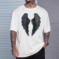 Alas De Ángel Negras En La Parte Camiseta unisex Regalos para él