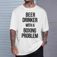 Beer Drinker With A Boxing Problem おもしろワークアウトボクサー 長袖tシャツ Tシャツ 彼への贈り物