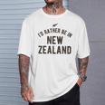 I'd Rather Be In New Zealand Nz Fern Kiwi ギフト Tシャツ 彼への贈り物