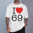 I Love 69 ファニーtシャツ Tシャツ 彼への贈り物