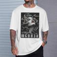 Medusa Backprint 女神の蛇 ギリシャ神話 バックプリント メデューサ 長袖tシャツ Tシャツ 彼への贈り物