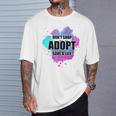 No Compres Adoptar Acuarela Perro Paw Animalhelteroluntario Camiseta unisex Regalos para él