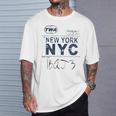 Nyc New York ヴィンテージ 航空会社タグ エアライナー フライングトラベル 長袖tシャツ Tシャツ 彼への贈り物