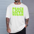 Peace Loveegan クール ベジタリアンとビーガン Tシャツ 彼への贈り物