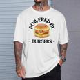 Powered By Burgers ファーストフード愛好家 面白いビーフバーガー Tシャツ 彼への贈り物