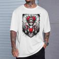 Rojo Reina De Corazones Corona Rebelde Gafas Deol Poker Card Es Camiseta unisex Regalos para él