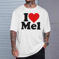 アイ・ラブ・ハート・メル・メルビン・メラニー・メリンダ・メリッサ・メロディ Tシャツ 彼への贈り物