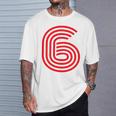 クールなレトロなレタリングジャージ、背番号6 6Eis Tシャツ 彼への贈り物