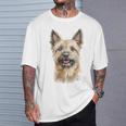 ケアンテリア 犬 グラフィック ペット アートワーク ケアンテリア Tシャツ 彼への贈り物
