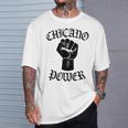 チカーノパワー メキシコ メキシコ ラティーナ ラテンクス ラザノ ラ ミグラ Tシャツ 彼への贈り物