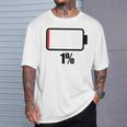 バッテリー1シャツ残り1バッテリーデッドシャツのバッテリー残量が少なくなりました。 Tシャツ 彼への贈り物