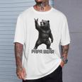 パパベア グリズリーベア ロックジェスチャー クールなパパ グリズリーベア Tシャツ 彼への贈り物