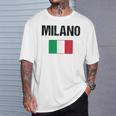 ミラノ イタリア ミラノ イタリー 旗 イタリアン Tシャツ 彼への贈り物