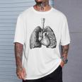 人間の心臓の肺 ビンテージ医療解剖学 解剖学的肺 Tシャツ 彼への贈り物