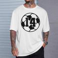 数字 14 Fourn サッカーボール Futbol Tシャツ 彼への贈り物
