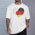 日本 ドイツ 国旗 ハート サッカー Tシャツ 彼への贈り物