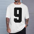 番号9 ナインスポーツジャージ 誕生日年齢 ラッキーナンバーブラック Tシャツ 彼への贈り物