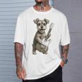 面白いtシャツ シュナウザー 犬 ギター イヌ メンズ 犬好き グッズ かわいい おもしろ 面白い 服 ネタ Tシャツ 彼への贈り物