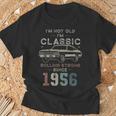 1956年生まれ、70歳の誕生日 クラシックカー Tシャツ 高齢者への贈り物