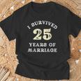 25 Years Of Marriage For ギフト 結婚25周年記念 Tシャツ 高齢者への贈り物