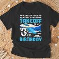 3歳の誕生日飛行機 パイロット固定シートベルト離陸飛行機 Tシャツ 高齢者への贈り物